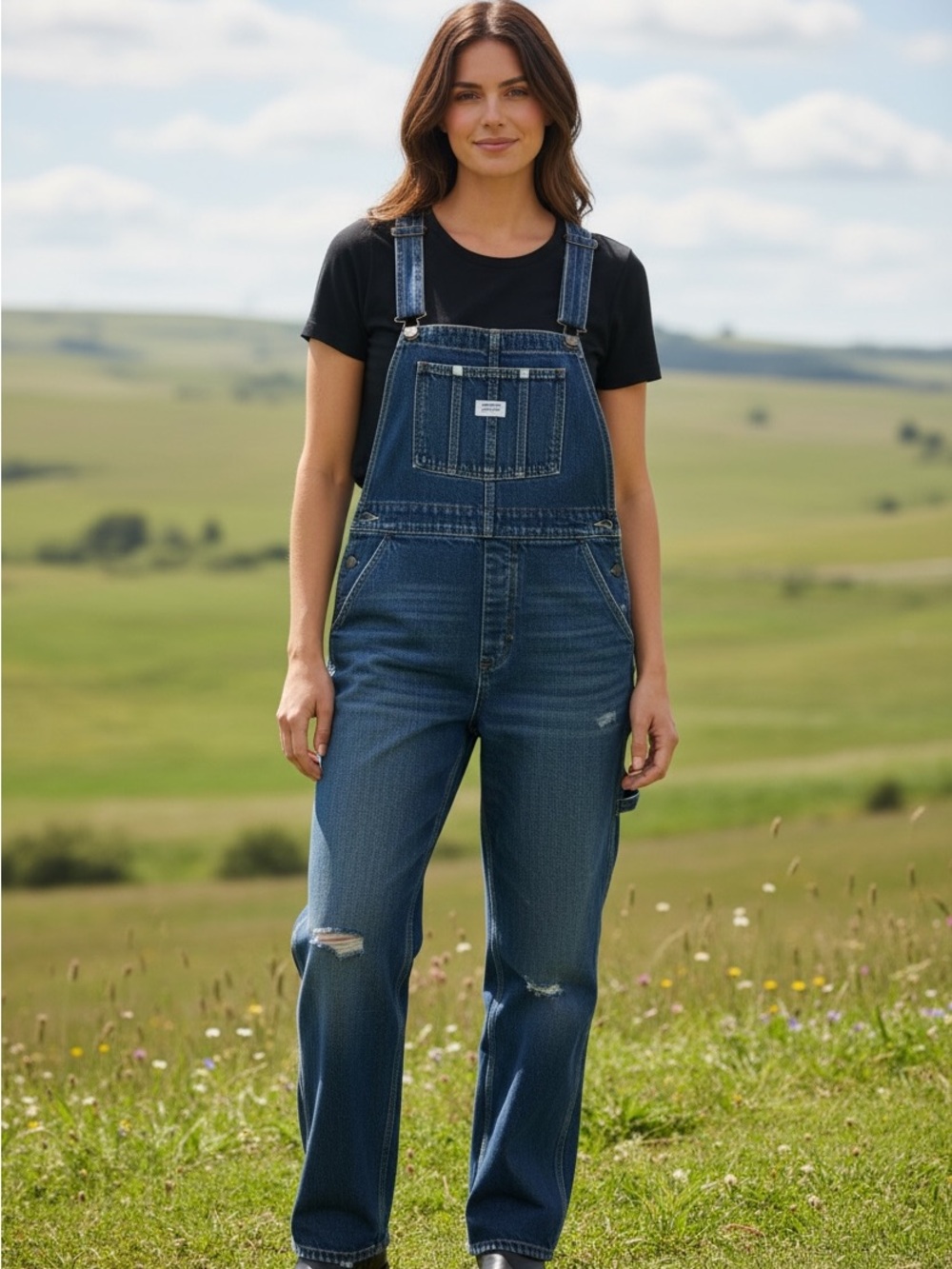Levi’s Vintage Overalls Medium Wash Distressed Denim Overalls NWT Size M